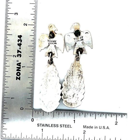 Tommy Sterling Native American Earrings - Picture 8 of 9